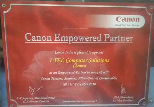 Canon Certificate